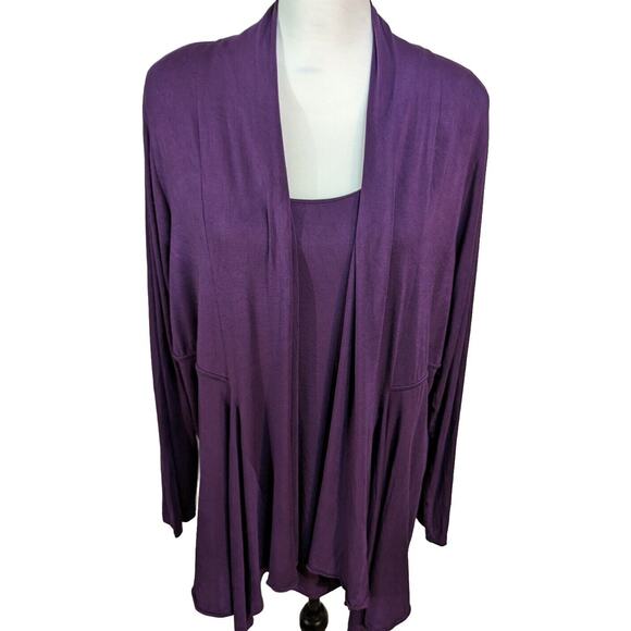 Laurel Top and cardigan Top B 43"Jacket 44" CB 26.5" Plum/Purple.top Draped - Picture 1 of 15